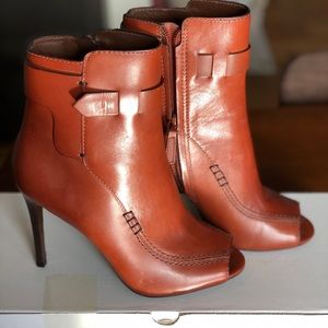 Never worn Peep toe Tory Burch booties.